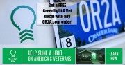 Get a FREE Greenlight A Vet decal with any OR2A.com order!